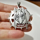 Magik Ninja Charm Stainless Steel pendant necklace figaro chain 24inch