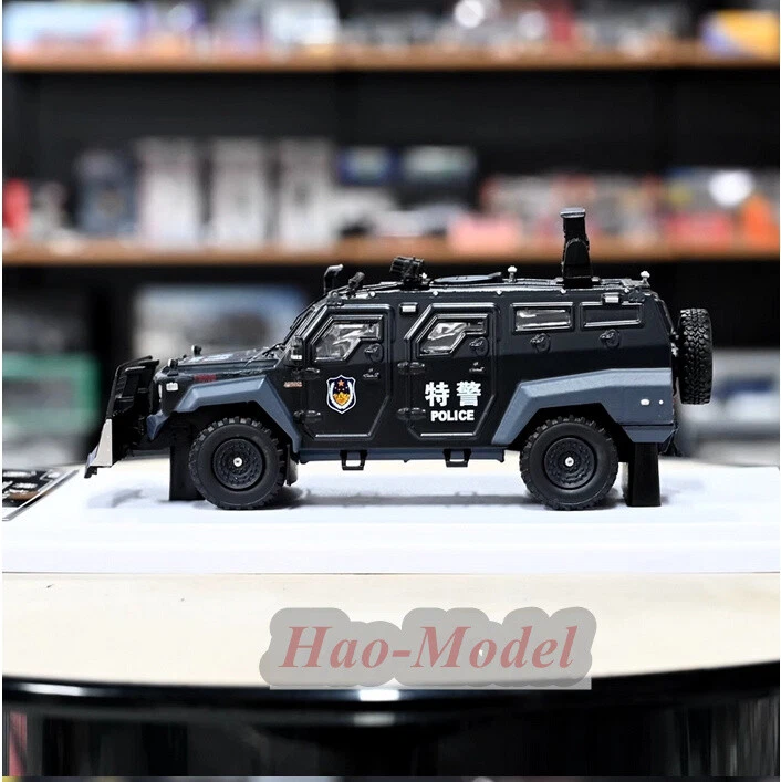 MB 1:64 SWAT Riot dispersal Car Model Simulation Alloy Diecast Ornaments Black - Immagine 2 di 4
