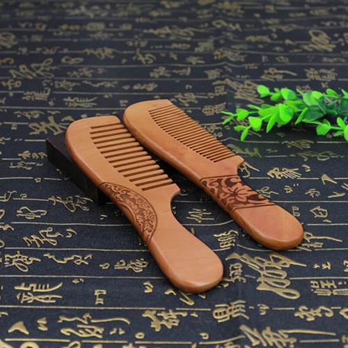 Natural Wooden Comb Anti-Static Carved Sandalwoods Hair Beard Combs Hair Care - Picture 13 of 24