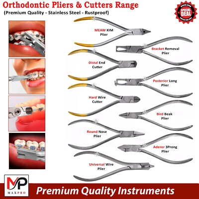 Orthodontics Lab Set Dental Pliers: Wire Bending Forming Bracket Placer Tweezers