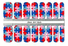 Autism Awareness Nail Polish Strips / Nail Wraps / Nail Stickers