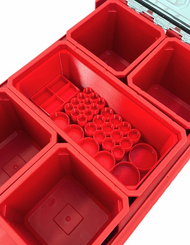 Milwaukee PO Compact Organizer Compatible AA AAA C D 9V Long Battery Insert Bin - Picture 26 of 27