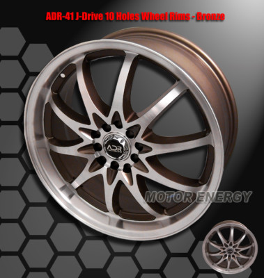 18''X7.5'' 42MM ADR J-DRIVE 5-LUG WHEEL RIM BRONZE FOR 240SX ALTIMA MR2 MAXIMA