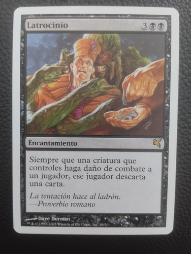 MTG LARCENY (Latrocinio) VERY RARE SPANISH MP Salvat-Hachette 2005 Edition WOTC - Picture 5 of 6