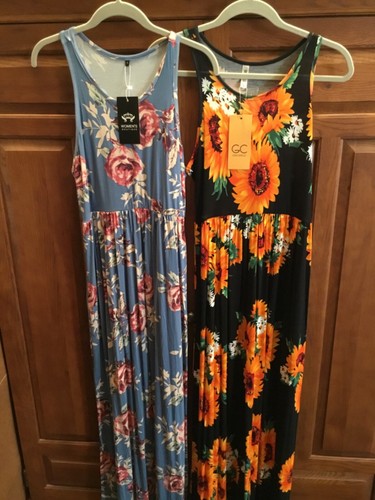 Floral Racerback Maxi Dress Lot of 2 L NWT | eBay