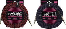 Ernie Ball 25ft Fabric Instrument Cable Straight Plugs  with a choice of Colours