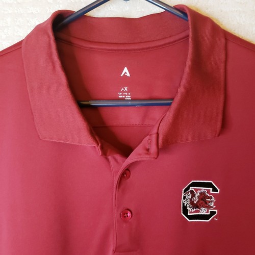 South Carolina Gamecocks Polo Shirt Men's 2XL Garnet Red SS Football Antigua - Picture 5 of 11