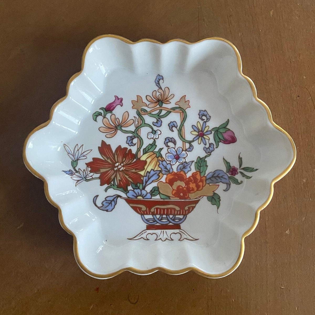 Vintage Vista Alegre Portugal Mottahedeh Trinket Dish White Orange