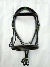 Genius Leather  Comfort Horse Bridle Padded With Flash And Reins Dressage