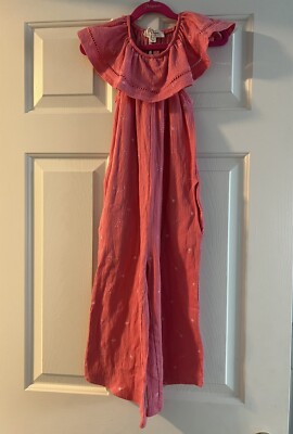 JESSICA SIMPSON Girls Peach Off Shoulder Jumpsuit Sz S NWT