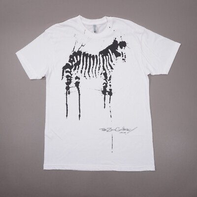The Zoo Gallery 1979 Grayton Beach Drip Zebra Graphic Men XL White 50/50 T Shirt