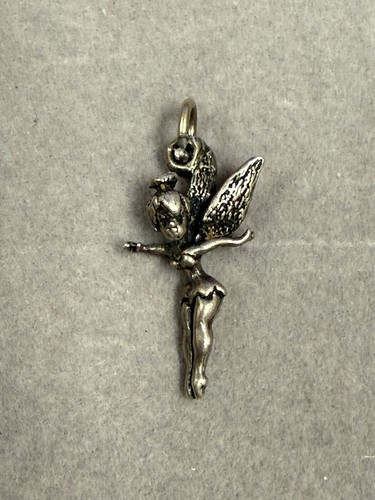 Vintage Disney Tinker Bell Fairy Sterling Silver Classic Charm Pendant 3158 - 第 1/6 張圖片