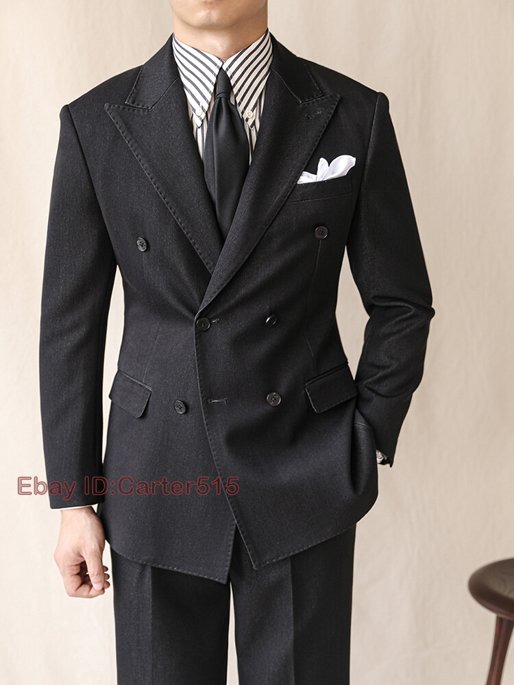 ジャケット・アウター th Products Peaked Lapel Double Jacket QZI Men's Blazer Peak Lapel Blazer Long Sleeve Suit Jacket