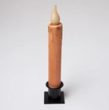 Country Primitive Natural Battery Operated Timer Taper Candle 7"