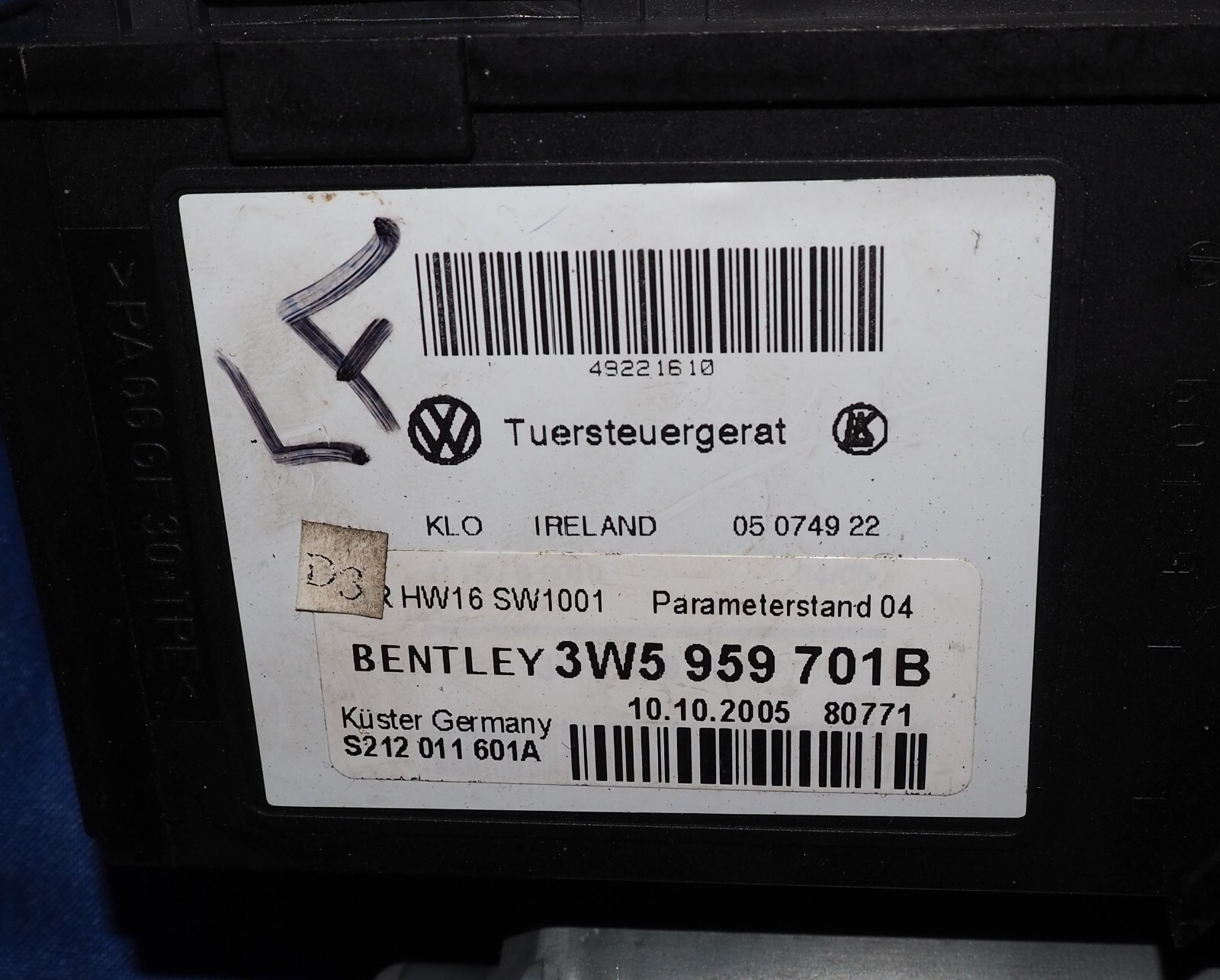 2006-2012 Bentley Flying Spur Left Front Electric Window Regulator Motor Tested