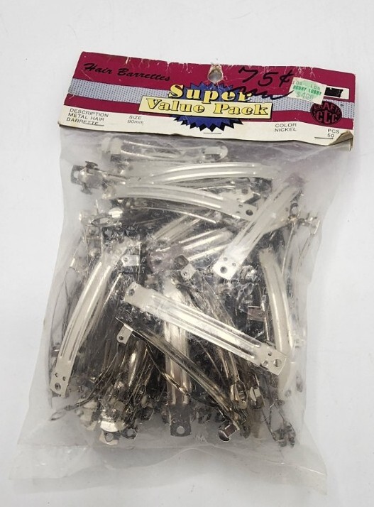 Darice Metal Hair Barrettes - Nickel/Silver Tone Auto-Clasp Clips In 40mm-70mm Sizes 6 thumbnail image