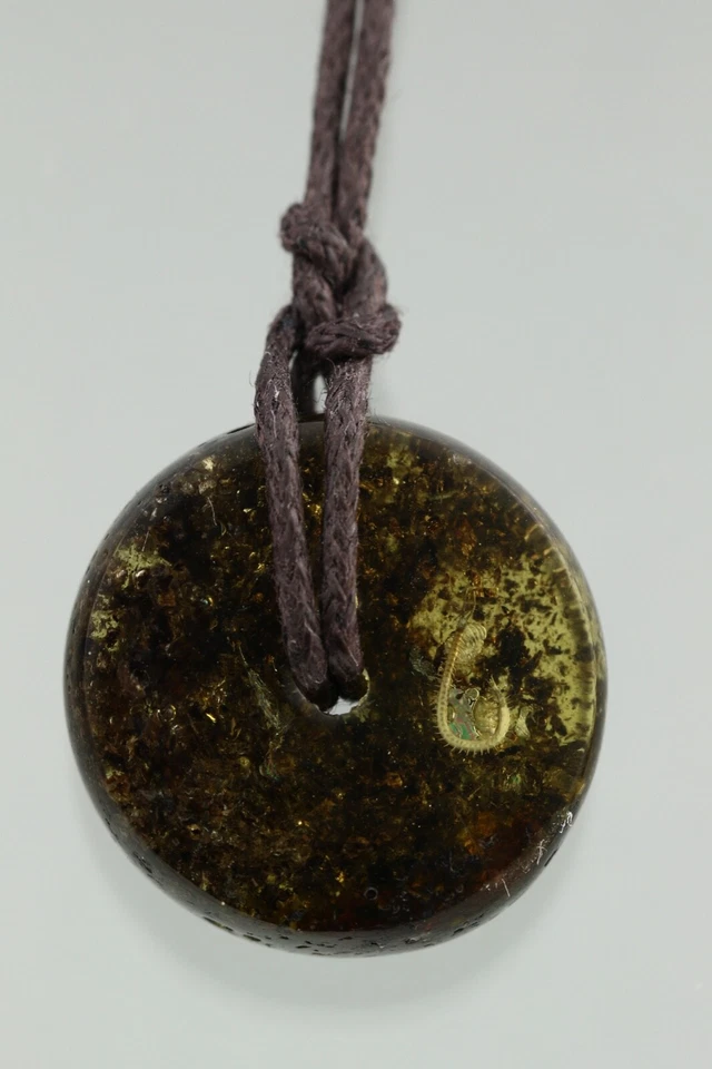 Colgante Cuerda Fósil TIERRA CIEMPIÉS Genuino ÁMBAR BÁLTICO Unisex 3g 211006-4 Foto 2 de 4