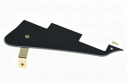 Black 3 Ply LP Guitar Pickguard Scratch Plate with GOLD Bracket Fits Les Paul