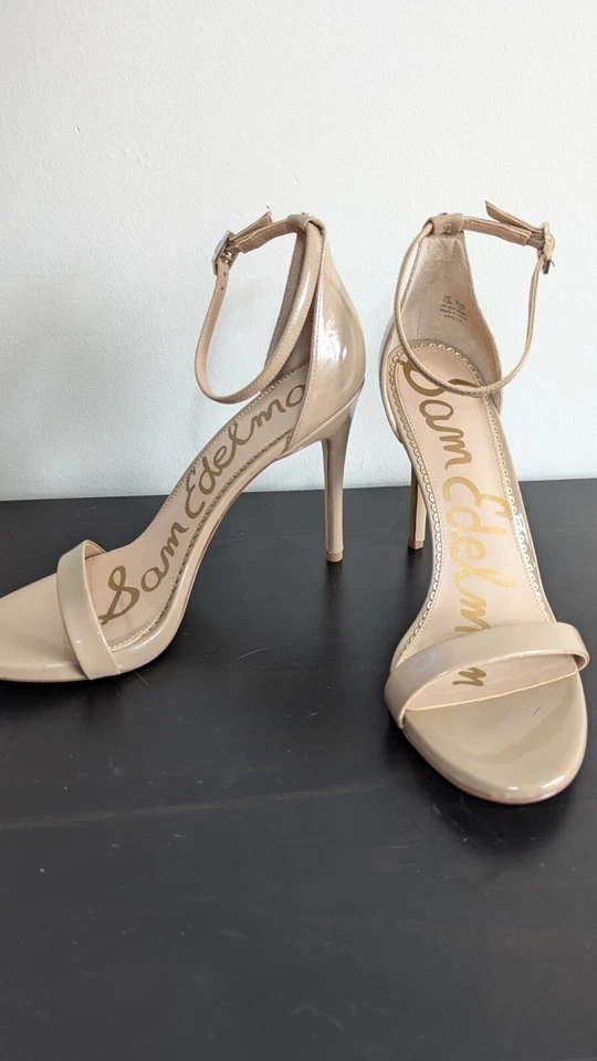  Sam Edelman Patti Nude Leather Ankle Strap Heels Size 10M - Image 2 of 4