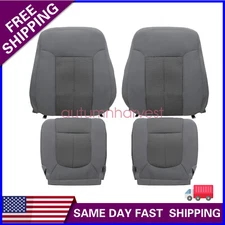 Fits 2011-2016 Ford F250 Driver & Passenger Bottom & Top Cloth Seat Cover Gray