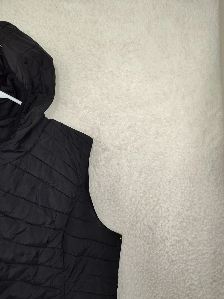 Casaco feminino New York Company extra grande poliéster sem mangas com capuz zíper U - Imagem 3 de 4