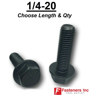 1/4-20 Grade 8 Flange Frame Bolt Black Phosphate & Oil (All Sizes & Qty's) 1/4''