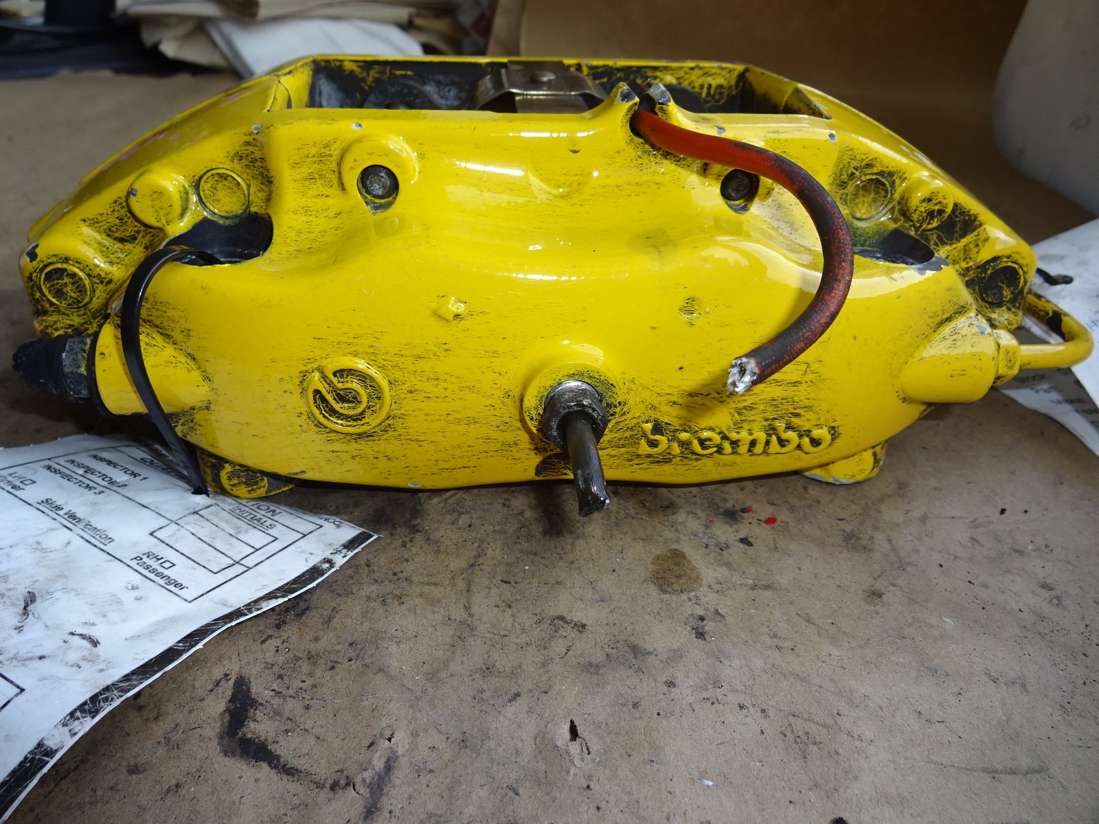 Ferrari 360 RH Right Front Brake Caliper Yellow # 243556