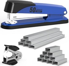 Metal Stapler Heavy Duty 50 Sheet Capacity with 1750 Staples and Staple Blue