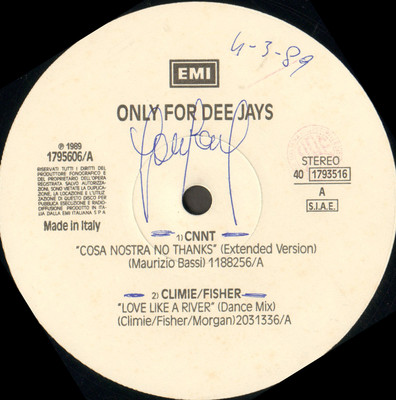 CNNT / CLIMIE FISHER / MORRISSEY / MARK MANDEL - Only For Dee Jays - 1989 Emi