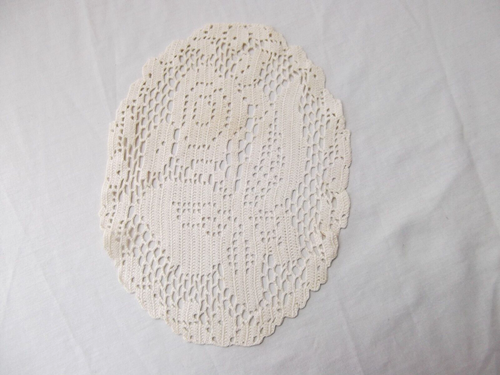 vtg antique lot 3 crochet doily butterfly rectangle eyelet embroid lace scallop - Picture 4 of 6