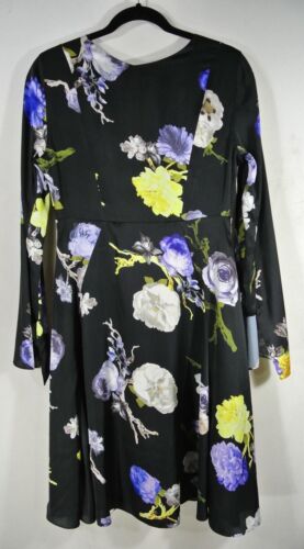 NEW Acne Studios Dahari Floral Dress in Black/Multi - Size 36 #D0077