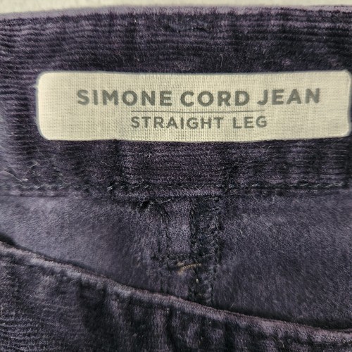 Sportscraft Womens Pants 6 Simone Corduroy 10 PURPLE Straight Leg STRETCH - Picture 8 of 13