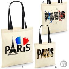 Paris France flag Tote Bag Beach Holiday Travel Shoulder Shopping eco Handbag