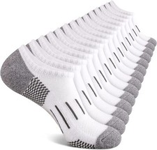 Heatuff No Show Socks Men 7 Pairs Low Cut Athletic One Size, 7 White
