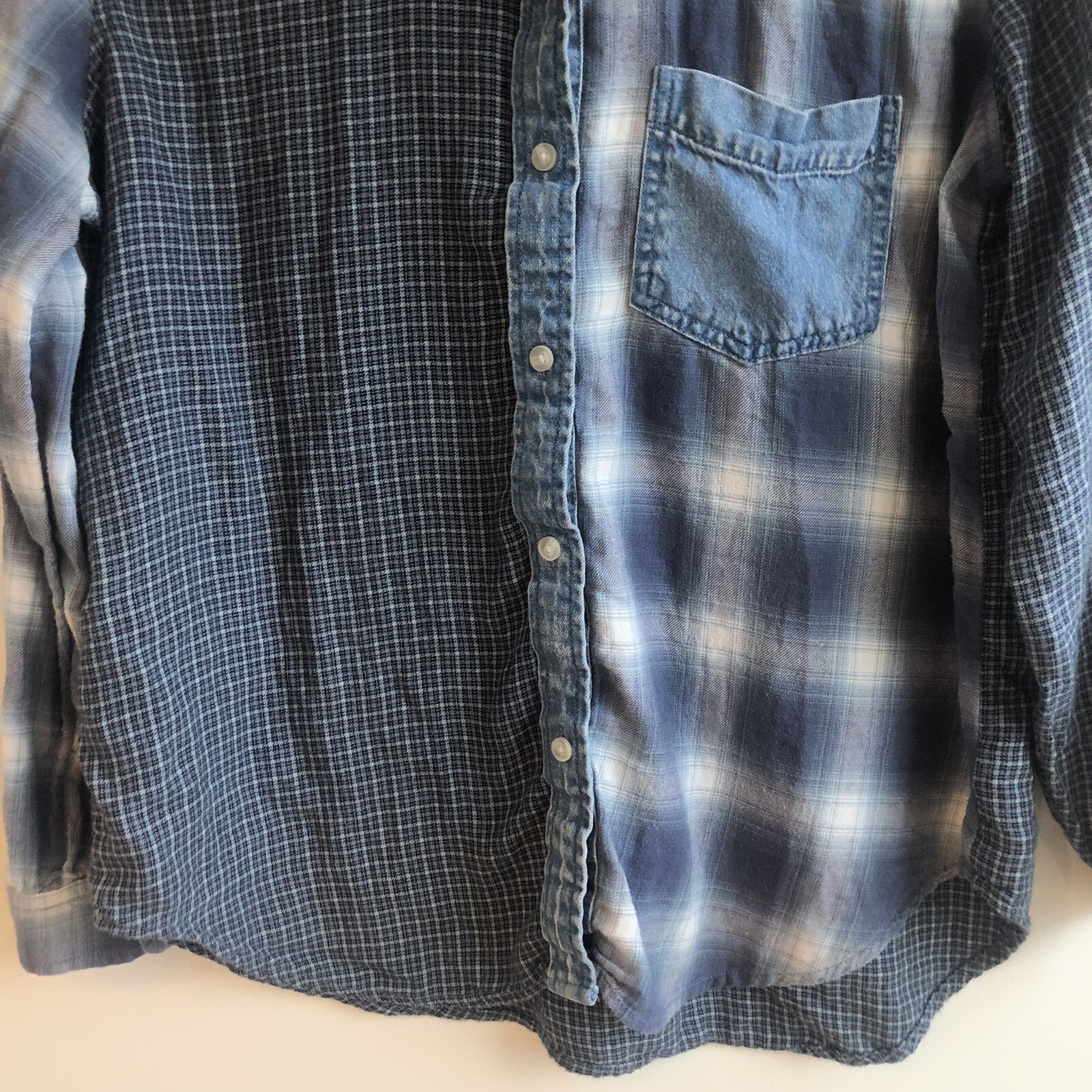 American Eagle Womens Blue Plaid Patchwork Multi … - image 7