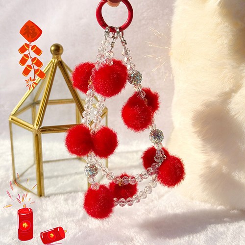 Plush Bag Pendant Keychain Beaded Phone Lanyard New Phone Charm Rope - Photo 13 sur 22