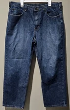 Axist Dark Blue 100% Cotton Relaxed Fit Bootcut Jeans -- Men's Size 40 x 29