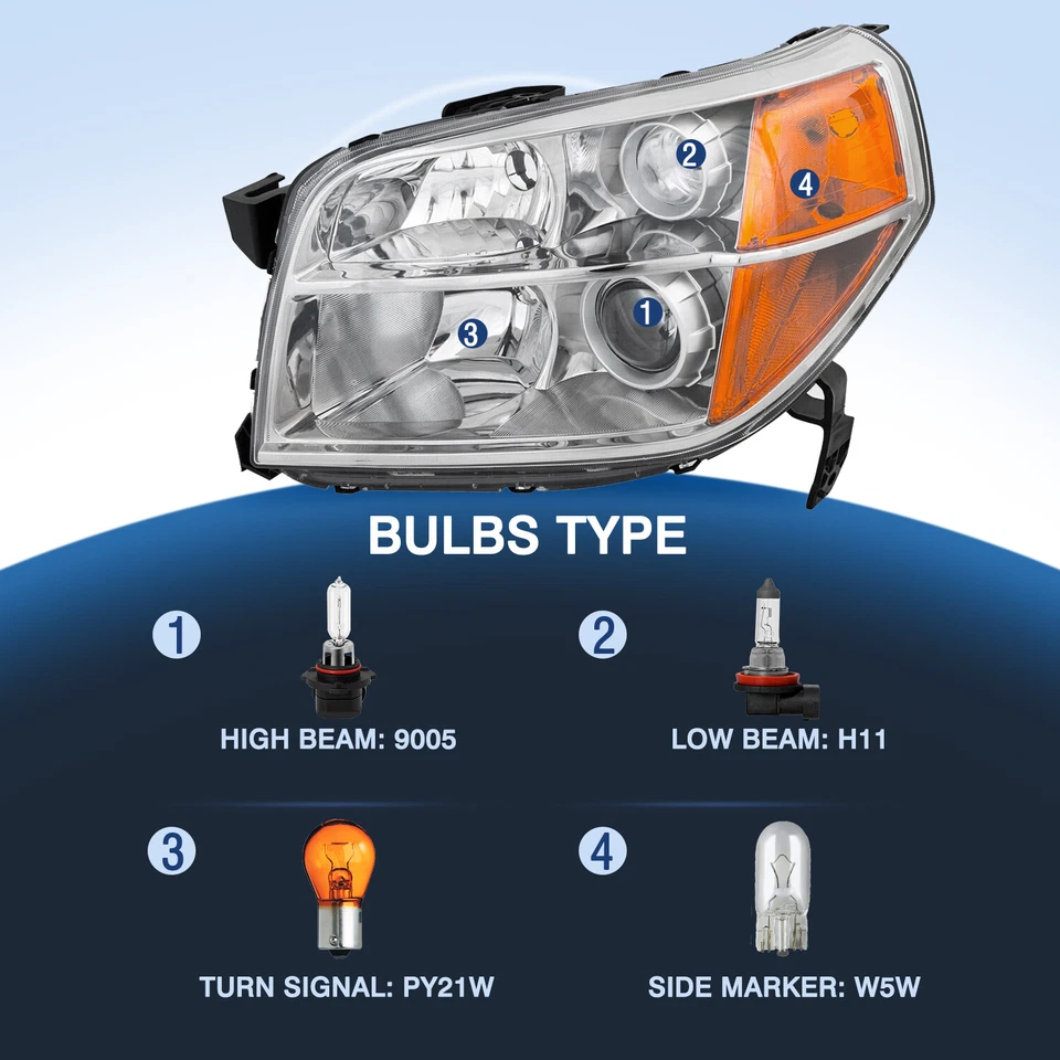 Conjunto de faros esquineros ámbar carcasa cromada Honda Pilot 2006 2007 2008 Foto 2 de 4