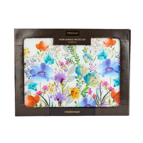 Glass Chopping Board Kitchen Worktop Protector Saver Floral Breakfast 40x30 cm - Picture 7 of 8