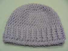 LIGHT PURPLE - HAND KNITTED - TODDLER SIZE STOCKING CAP BEANIE HAT 