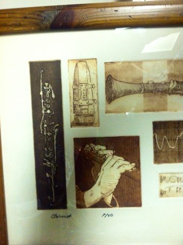 Klarinettenkunst 7 verschiedene Gravuren von Klarinette signiert & gerahmt - Bild 4 von 11