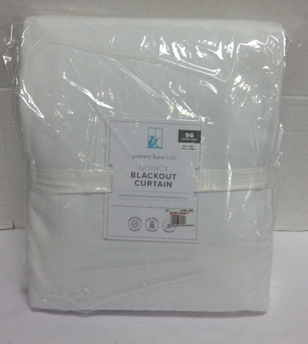 Pottery Barn Kids Quincy Cotton Canvas Blackout Grommet Curtain Drape 54x96 Whte