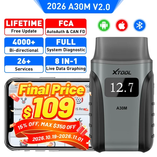 2026 XTOOL A30M V2.0 Bluetooth Full System Diagnostic Tool Bidirectional Scanner - product listing photo