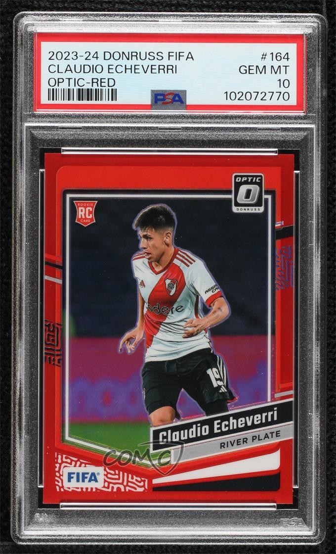 2023 Donruss FIFA Optic Red Prizm /299 Claudio Echeverri #164 PSA 10 GEM MT 1hp2