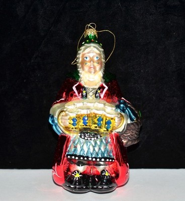 Kathe Wohlfahrt 6 7/8'' GLASS OKTOBERFEST LADY ORNAMENT Beer Steins Germany, NEW