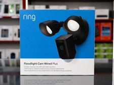 Ring Floodlight Cam Wired Plus Outdoor Security Camera 1080p HD Video Black