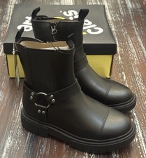 Art Class Girls Black Crosby Boots Moto Faux Leather Boots Size 2