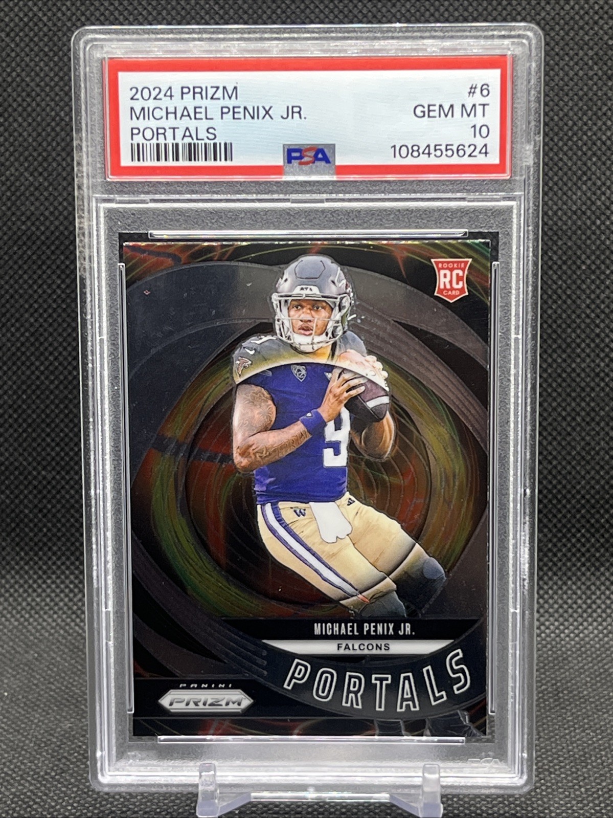 2024 Panini Prizm 🔥 MICHAEL PENIX JR Portals Rookie RC PSA 10 Gem 💎 Falcons
