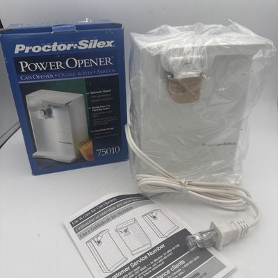 VTG Proctor Silex Power Opener electric Can Opener White Model 75010 NOS