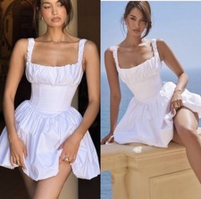 HOUSE OF CB Le Puff White Cotton Tulle Mini Dress S - Never Worn  269 Retail 